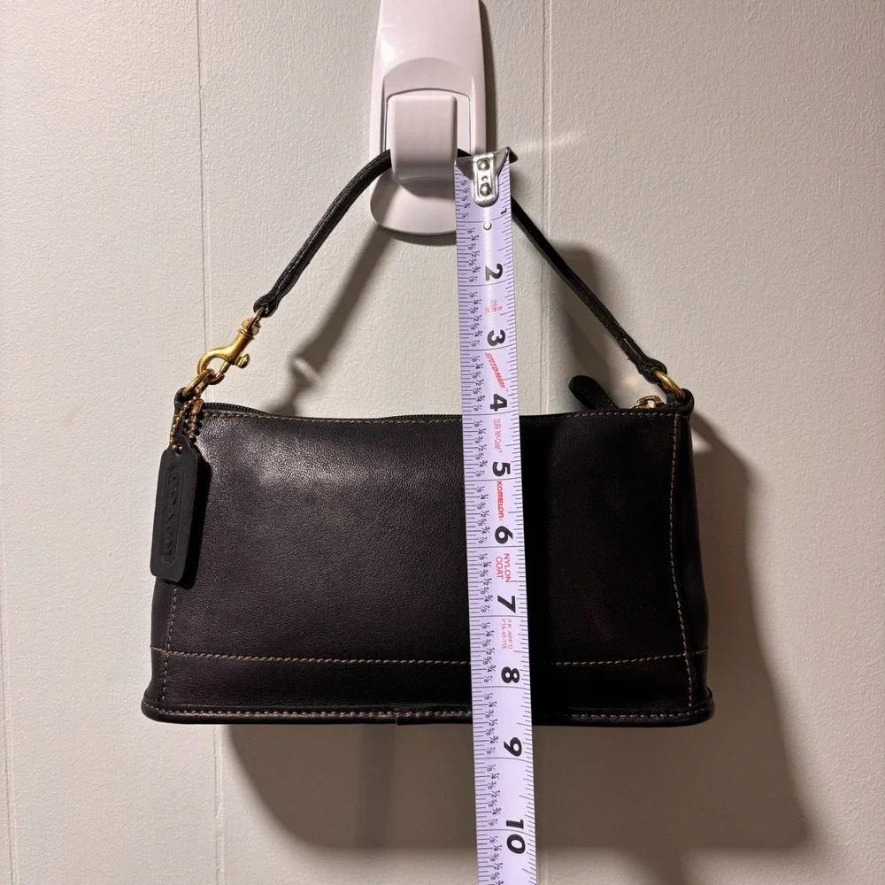 COACH 9311 Demi Bleecker Bag Black Leather Purse Vintage Baguettee USA E0C-9311